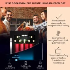 Beersafe 70 Bierzeit Edition Kühlschrank 70 Ltr 3 Böden Glas Edelstahl -Klarstein Verkaufsgeschäft 10041176 de 0003 usp