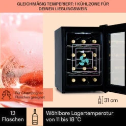 Barolo 12 Uno Weinkühlschrank 37 Ltr 12 Flaschen 11-18°C SingleZone 12 Barolo 12 Uno Weinkühlschrank 37 Ltr 12 Flaschen 11-18°C SingleZone -Klarstein Verkaufsgeschäft 10041205 de 0003 usp