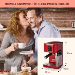 BellaVita Kaffeemaschine 3-in-1 1450 W 20 Bar Milchschäumer -Klarstein Verkaufsgeschäft 10041240 de 0005 usp