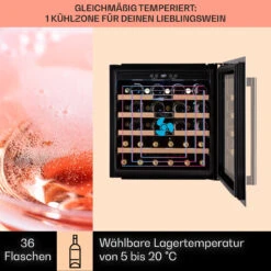 Vinsider 36 Built-In Uno Einbau-Weinkühlschrank 36 Flaschen 92 Ltr Edelstahl 12 Vinsider 36 Built-In Uno Einbau-Weinkühlschrank 36 Flaschen 92 Ltr Edelstahl -Klarstein Verkaufsgeschäft 10041288 de 0003 usp