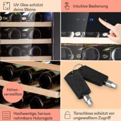 Barossa 38 Uno Weinkühlschrank 1 Zone 94 Ltr 38 Fl Touch-Display 15 Barossa 38 Uno Weinkühlschrank 1 Zone 94 Ltr 38 Fl Touch-Display -Klarstein Verkaufsgeschäft 10041306 de 0005 usp