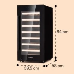 Barossa 38 Uno Weinkühlschrank 1 Zone 94 Ltr 38 Fl Touch-Display 18 Barossa 38 Uno Weinkühlschrank 1 Zone 94 Ltr 38 Fl Touch-Display -Klarstein Verkaufsgeschäft 10041306 yy 0008 dimensions