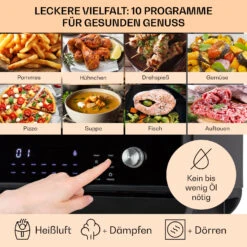 Vita Pro Heißluftfritteuse Dampfgaren 2450 W 18 Ltr 800 Ml Wassertank -Klarstein Verkaufsgeschäft 10041333 de 0004 usp