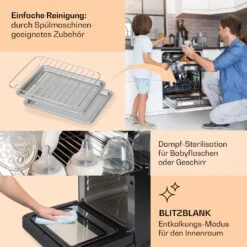 Vita Pro Heißluftfritteuse Dampfgaren 2450 W 18 Ltr 800 Ml Wassertank -Klarstein Verkaufsgeschäft 10041333 de 0005 usp