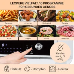 Vita Pro Heißluftfritteuse Dampfgaren 2450 W 18 Ltr 800 Ml Wassertank -Klarstein Verkaufsgeschäft 10041334 de 0004 usp