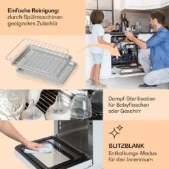 Vita Pro Heißluftfritteuse Dampfgaren 2450 W 18 Ltr 800 Ml Wassertank -Klarstein Verkaufsgeschäft 10041334 de 0005 usp