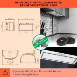 Camila Dunstabzugshaube Einbau 70 Cm 397 M³/h LED Touch Edelstahl -Klarstein Verkaufsgeschäft 10041346 de 0005 usp