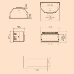 Camila Dunstabzugshaube Einbau 70 Cm 397 M³/h LED Touch Edelstahl -Klarstein Verkaufsgeschäft 10041346 yy 0011 dimensions