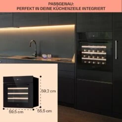 Vinsider 30 Built-In Uno Einbau-Weinkühlschrank 30 Flaschen 77 Ltr Edelstahl -Klarstein Verkaufsgeschäft 10041357 de 0006 usp