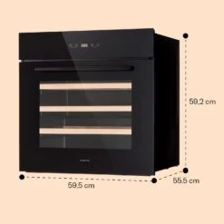 Vinsider 30 Built-In Uno Einbau-Weinkühlschrank 30 Flaschen 77 Ltr Edelstahl -Klarstein Verkaufsgeschäft 10041357 yy 0008 dimensions