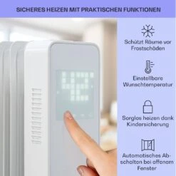 Sanford Smart Ölradiator 2500 W Leistung Wochentimer LED-Display Touch-Panel Klarstein-App -Klarstein Verkaufsgeschäft 10041359 de 0004 usp