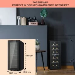 Shiraz 12 Duo Weinkühlschrank 2 Zonen 42L/12 Flaschen 5-12 / 12-18 °C Touch -Klarstein Verkaufsgeschäft 10041361 de 0006 usp