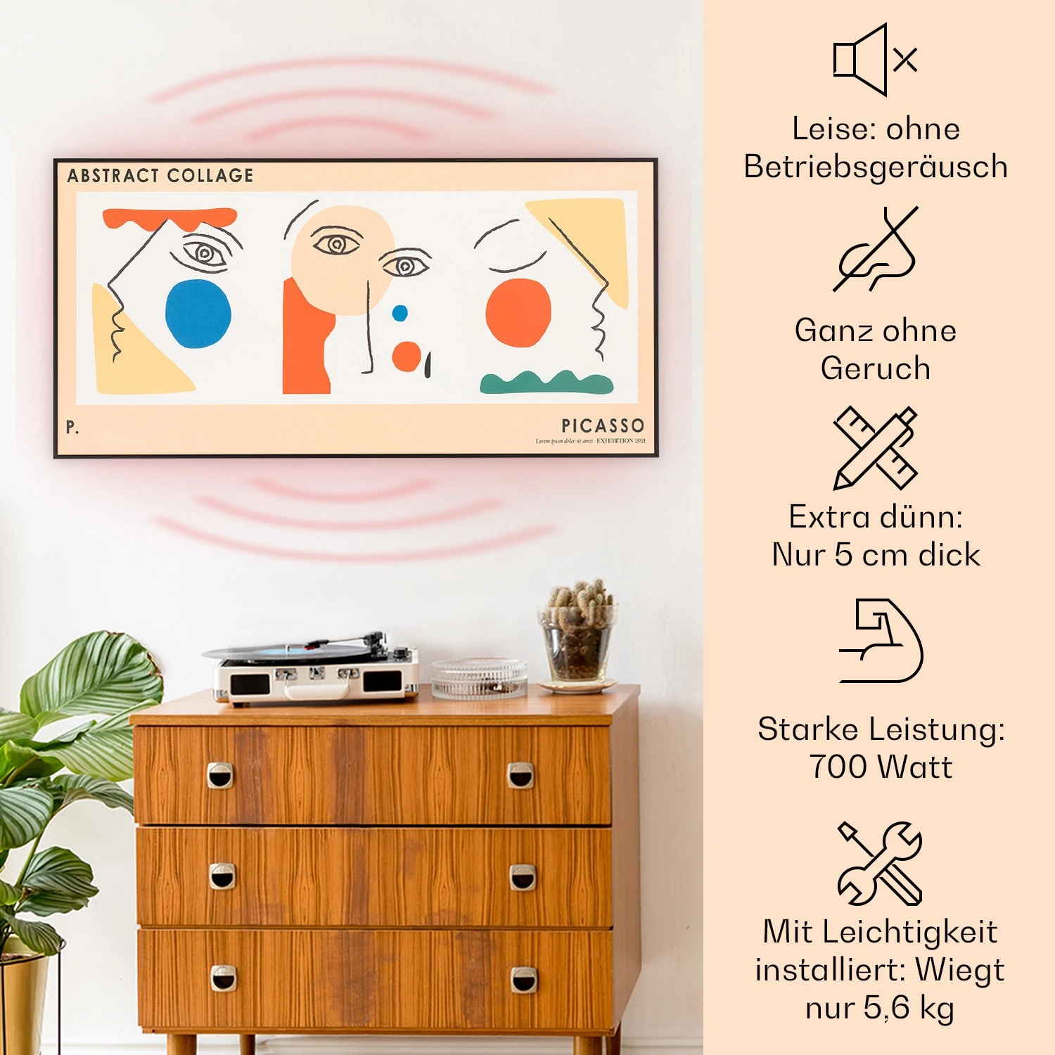 Wonderwall Air Art Smart Infrarotheizung 60x120 Cm 700W Wandinstallation App-Steuerung Abstrakt 4 Wonderwall Air Art Smart Infrarotheizung 60x120 Cm 700W Wandinstallation App-Steuerung Abstrakt – Bild 2