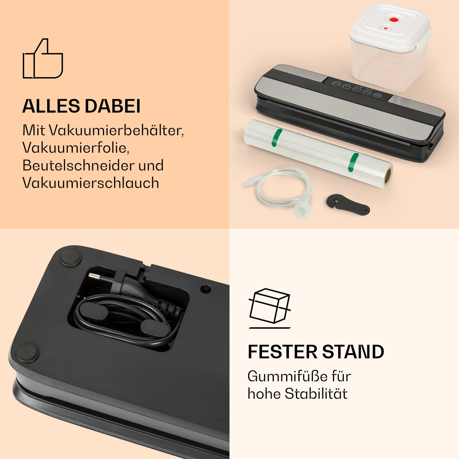 Forli Vakuumierer 75 KPa Inkl. Behälter Beutel Vakuumierschlauch 9 Forli Vakuumierer 75 KPa Inkl. Behälter Beutel Vakuumierschlauch – Bild 7