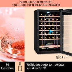 Vinamour 32 Uno Weinkühlschrank 1 Zone 95 L / 36 Flaschen 4-18°C Touch 13 Vinamour 32 Uno Weinkühlschrank 1 Zone 95 L / 36 Flaschen 4-18°C Touch -Klarstein Verkaufsgeschäft 10041393 de 0003 usp