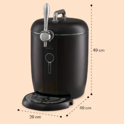 Passau Bierzapfanlage 6 L Universalfässer Druckluftpumpe 3 - 12 °C 65 W -Klarstein Verkaufsgeschäft 10041520 yy 0008 dimensions