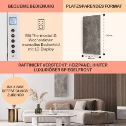 Wonderwall Santorini Smart Infrarot-Heizung 120x60cm 1000W Wochentimer IP24 -Klarstein Verkaufsgeschäft 10041819 de 0006 usp