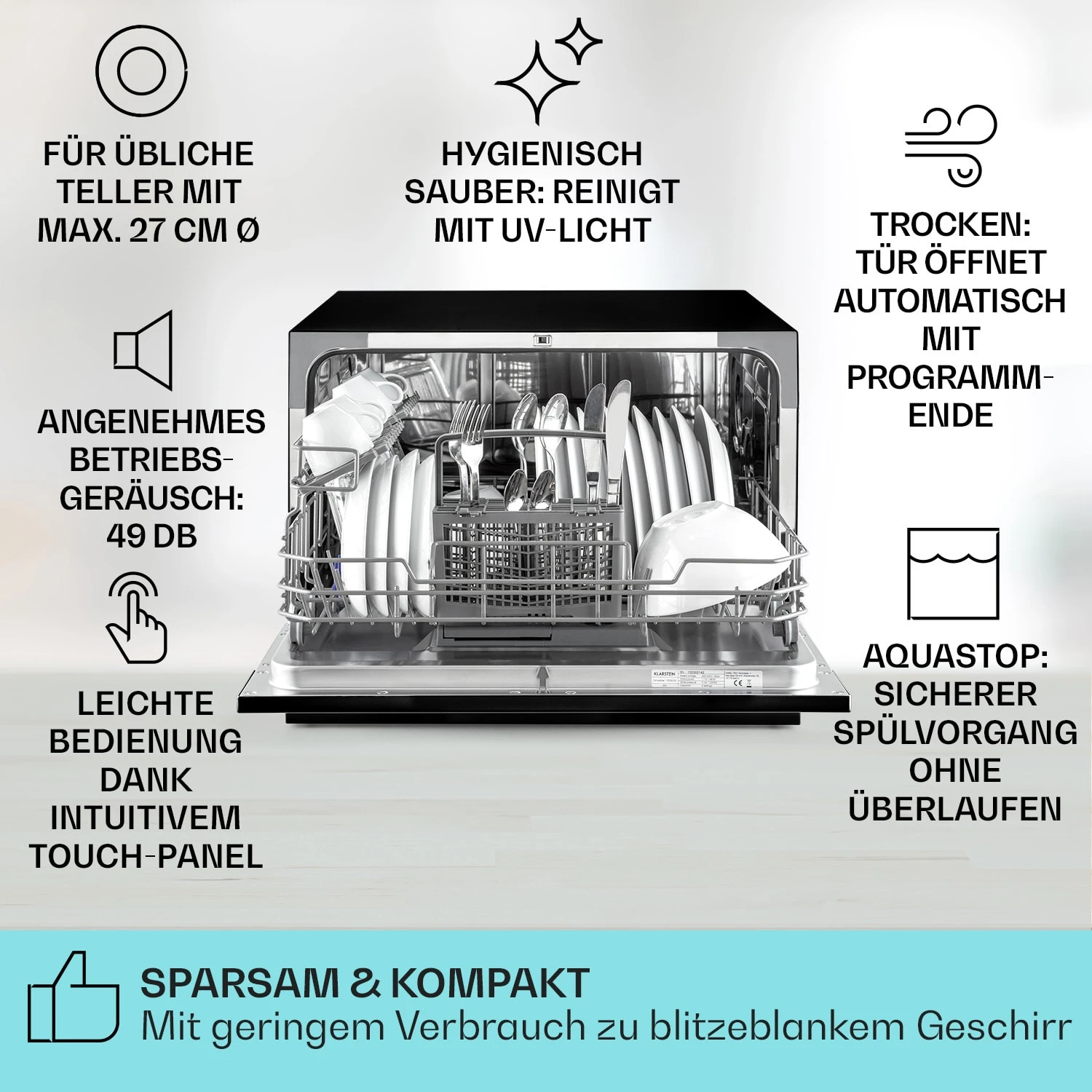 Havasia UV 8 Geschirrspüler UV-Licht Freistehend / Einbau 1620W 4 Havasia UV 8 Geschirrspüler UV-Licht Freistehend / Einbau 1620W – Bild 2