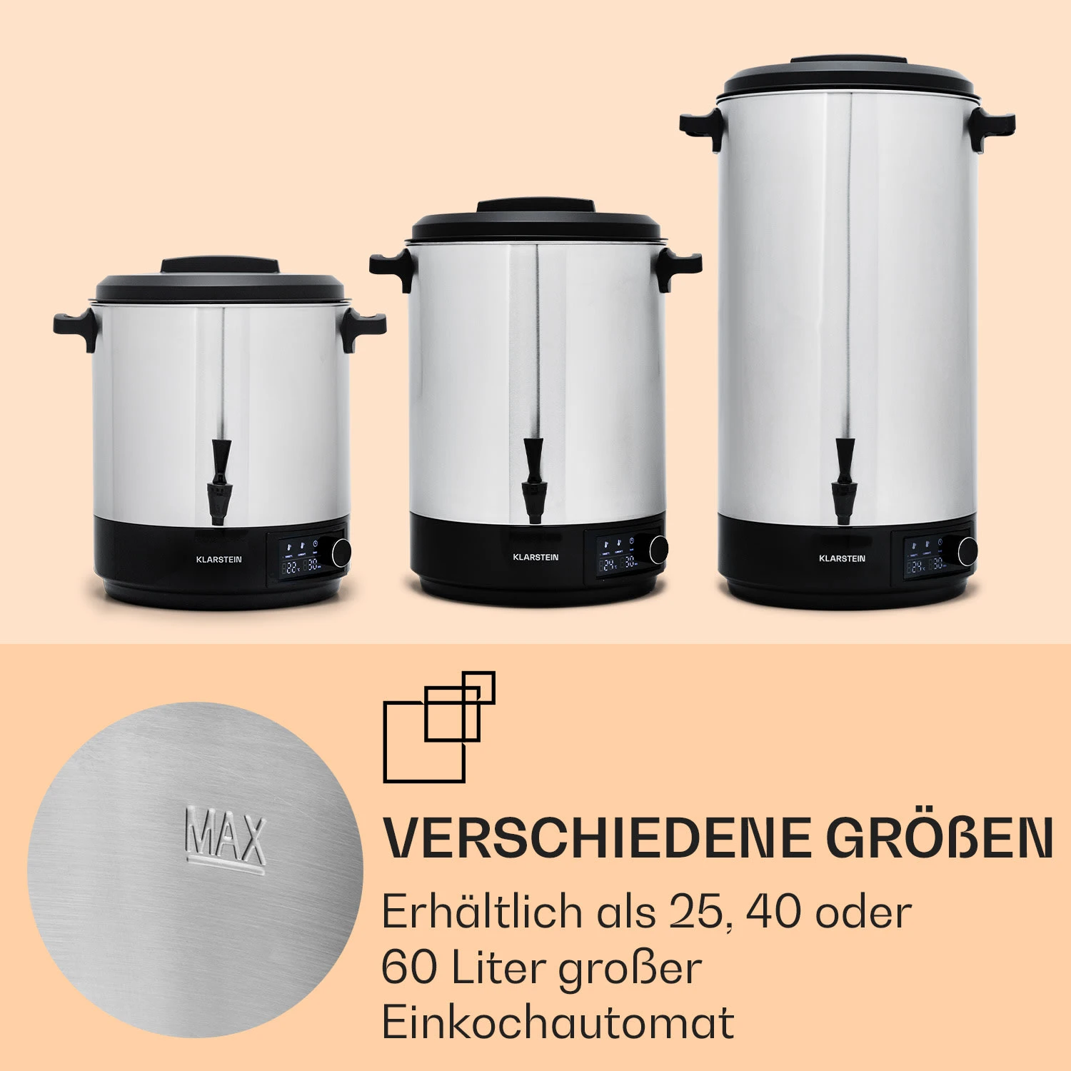 Abbey 25 Einkochautomat Getränkespender 25L 100°C 180min Edelstahl 9 Abbey 25 Einkochautomat Getränkespender 25L 100°C 180min Edelstahl – Bild 7