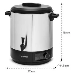 Abbey 25 Einkochautomat Getränkespender 25L 100°C 180min Edelstahl 17 Abbey 25 Einkochautomat Getränkespender 25L 100°C 180min Edelstahl -Klarstein Verkaufsgeschäft 10041838 yy 0008 dimensions