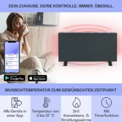 Taal Smart Hybrid-Infrarot-Heizung 105x56cm 750W Wochentimer IP24 -Klarstein Verkaufsgeschäft 10041870 de 0003 usp