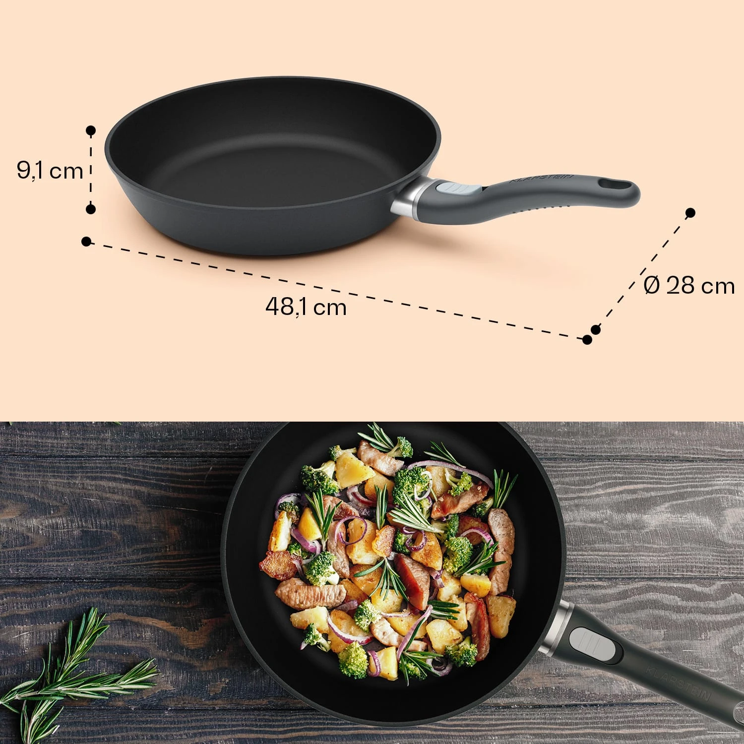 Noto Endurance Bratpfanne Ø28 Cm Geschmiedetes Aluminium Abnehmbarer Griff 11 Noto Endurance Bratpfanne Ø28 Cm Geschmiedetes Aluminium Abnehmbarer Griff – Bild 9