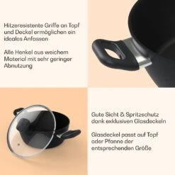 Noto Endurance Kochtopf Ø24cm Geschmiedetes Aluminium Deckel Induktion PTFE-Antihaftbeschichtung -Klarstein Verkaufsgeschäft 10045007 de 0007 usp