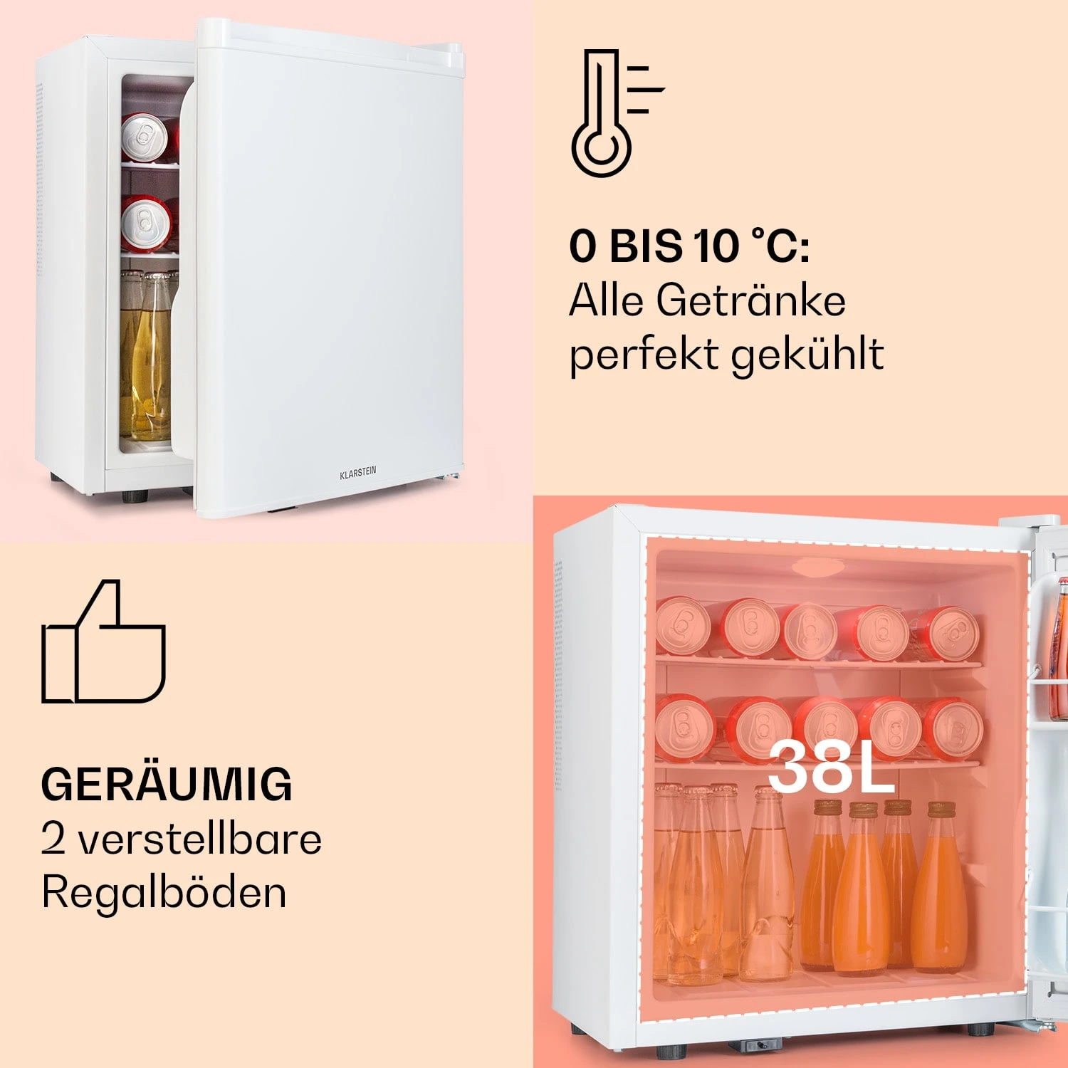 Happy Hour 38 Mini-Kühlschrank Minibar 38 Liter 26 DB 6 Happy Hour 38 Mini-Kühlschrank Minibar 38 Liter 26 DB – Bild 4