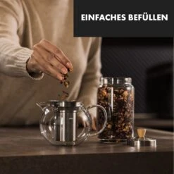 Sencha Teekanne 0,65 L Edelstahl-Siebeinsatz Borosilikatglas Deckel -Klarstein Verkaufsgeschäft 10045058 de 0003 logo