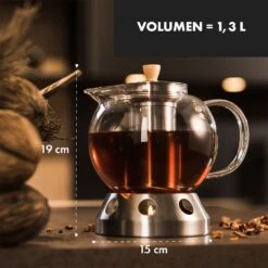 Sencha Design-Teekanne Mit Hibiscus Edelstahl-Stövchen 1,3 L Siebeinsatz -Klarstein Verkaufsgeschäft 10045059 de 0007 logo