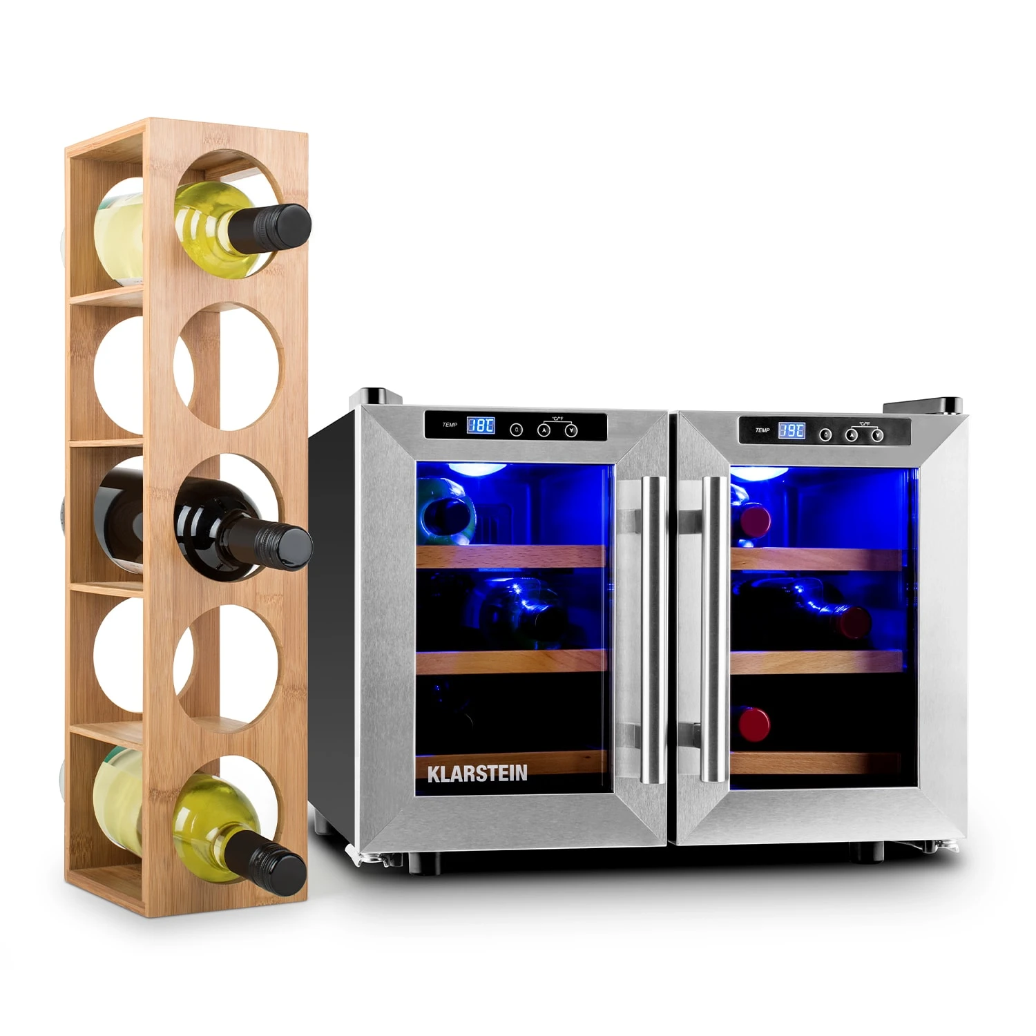 Reserva Saloon Weinset 2-teilig Weinkühlschrank Weinregal 3 Reserva Saloon Weinset 2-teilig Weinkühlschrank Weinregal