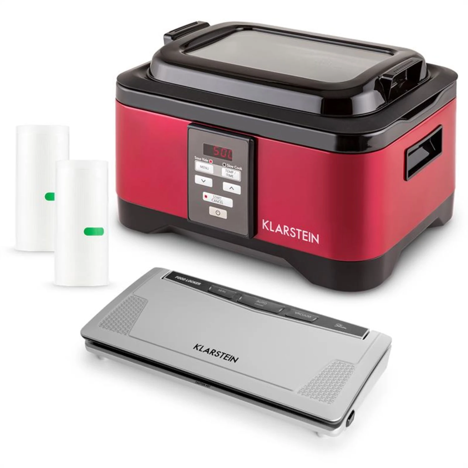 Tastemaker Sous Vide Garer Mit Foodlocker Slim Vakuumierer Und Vakuumierfolien-Rolle Komplett-Set 3 Tastemaker Sous Vide Garer Mit Foodlocker Slim Vakuumierer Und Vakuumierfolien-Rolle Komplett-Set