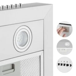 Zarah Dunstabzugshaube 60cm Umluftset 620 M³/h Aktivkohlefilter -Klarstein Verkaufsgeschäft 60002280 yy 0007 detail Klarstein Zarah Dunstabzugshaube