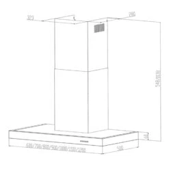 Zarah Dunstabzugshaube 60cm Umluftset 620 M³/h Aktivkohlefilter -Klarstein Verkaufsgeschäft 60002280 yy 0008 titel klarstein measurements