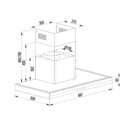 Finessa Dunstabzugshaube Umluftset 90cm 635 M³/h 2 Aktivkohlefilter -Klarstein Verkaufsgeschäft 60002301 yy 0008 logo Klarstein Finessa Dunstabzugshaube Edelstahl