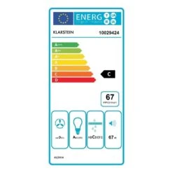 Karajan 60 Dunstabzugshaube Umluftset 536 M³/h Aktivkohlefilter -Klarstein Verkaufsgeschäft 60002307 energy label