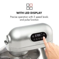 Curve Plus Küchenmaschinen-Set | 5l | 4-in-1 Fleischwolf | Silber 16 Curve Plus Küchenmaschinen-Set | 5l | 4-in-1 Fleischwolf | Silber -Klarstein Verkaufsgeschäft 60002330 yy 0005 logo Klarstein Curve Plus Kuechenmaschinen Set silber