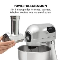 Curve Plus Küchenmaschinen-Set | 5l | 4-in-1 Fleischwolf | Silber 19 Curve Plus Küchenmaschinen-Set | 5l | 4-in-1 Fleischwolf | Silber -Klarstein Verkaufsgeschäft 60002330 yy 0008 logo Klarstein Curve Plus Kuechenmaschinen Set silber reedit