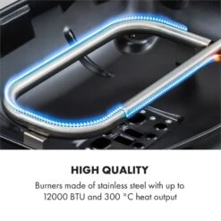 Parforce One 3,5kW 12000BTU 300°C SNJS Gasschlauch Schwarz 16 Parforce One 3,5kW 12000BTU 300°C SNJS Gasschlauch Schwarz -Klarstein Verkaufsgeschäft 60002427 yy 0005 logo Klarstein Parforce One Gasgrill 12000BTU schwarz