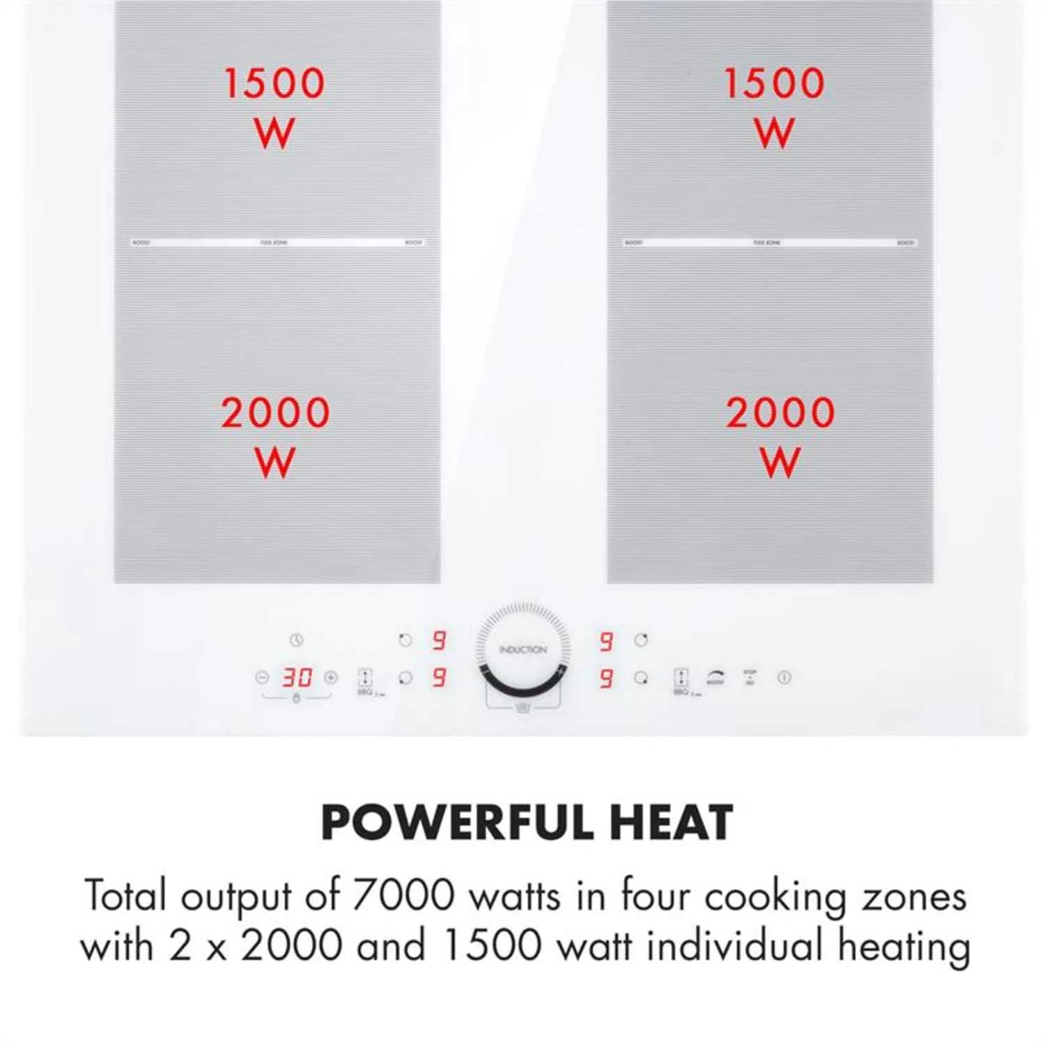 Gusteau Delicatessa Einbau-Ofen-Set Induktion 7000W 64Ltr Weiß Edelstahl 9 Gusteau Delicatessa Einbau-Ofen-Set Induktion 7000W 64Ltr Weiß Edelstahl – Bild 7
