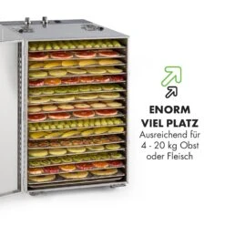 Master Jerky 16 Dörrautomat + Fleischhaken Set 1500W 40-90 °C 15h-Timer Edelstahl Silber -Klarstein Verkaufsgeschäft 60002668 de 0006 logo